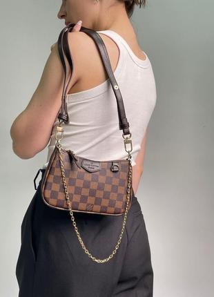 Сумка louis vuitton easy pouch on strap monogram brown