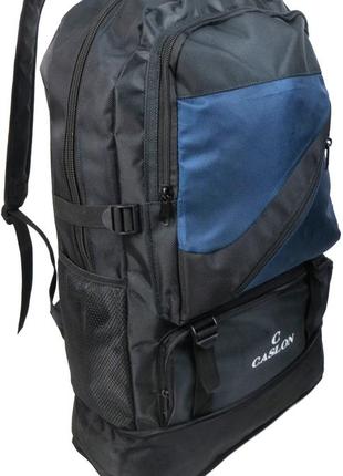 Рюкзак туристический с возможностью увеличения 40l caslon s9802 черный с синим2 фото