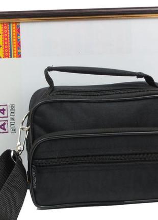 Чоловіча сумка-барсетка з нейлону wallaby 2663 чорна2 фото