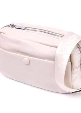 Качественная сумка для женщин из натуральной мягкой кожи vintage 22438 белая