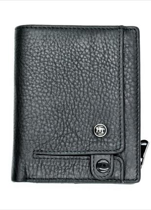 Чоловічий шкіряний гаманець weatro 12 х 10 х 3 см чорний wtro-nw-163-100-013