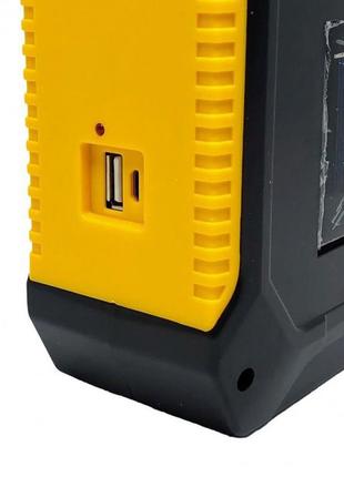 Портативний ліхтар лампа jy-978b акумуляторний із сонячною панеллю + power bank. колір жовтий