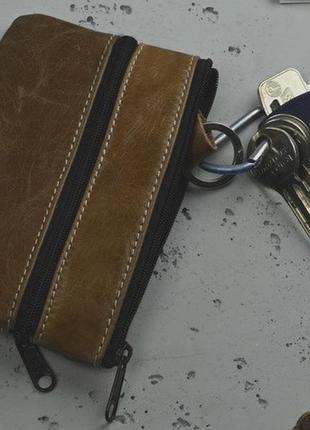 Ключница, чехол для ключей из натуральной кожи lorenti коричневый