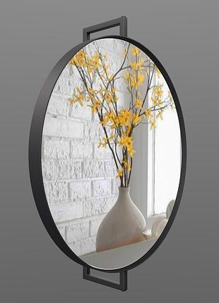 Круглое поворотное зеркало в металлической раме