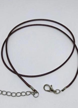 Вощеный шнур для кулона подвески крестика, шнур на шею с карабином и удлинителем, шнур...