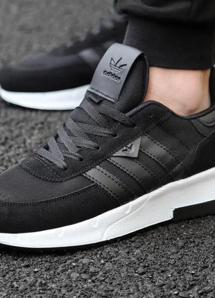 Мужские кроссовки adidas (чорно/білі) 41