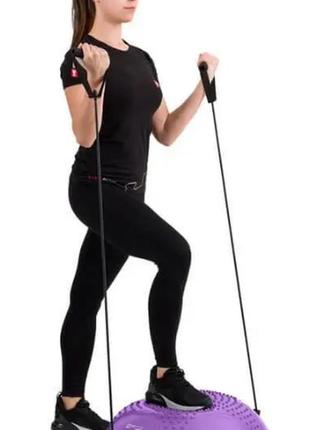 Балансировочная полусфера bosu для фитнеса и гимнастики d 59см надувная с насосом