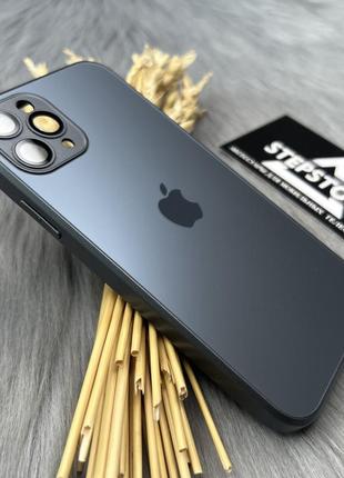 Чохол скляний glass case matte iphone 11 pro max матовий закрита камера з лінзами3 фото