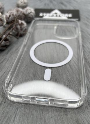 Чехол clear case с magsafe для iphone 14 прозрачный противоударный магнитный люкс качество пластиковый3 фото