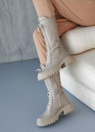 Женские ботинки кожаные зимние marsela 206 высокие3 фото
