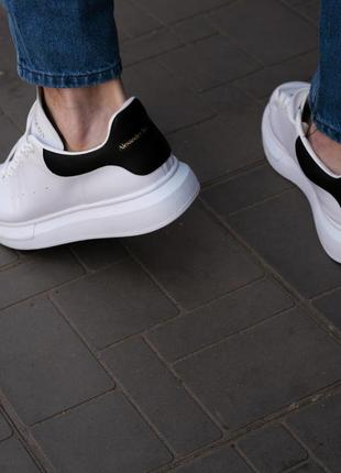 Кроссовки белые высокие "alexander mcqueen" для мужчин, обувь мужская александр макквин4 фото