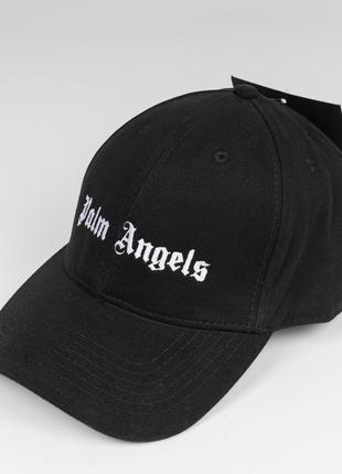 Кепка "palm angels" чоловіча широка чорна з білою вишивкою. бренд. тренд!