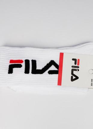 Черные / белые мужские носки fila. высокие, тонкие, с надписью. one size, cotton. 1 пара9 фото