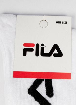 Черные / белые мужские носки fila. высокие, тонкие, с надписью. one size, cotton. 1 пара4 фото