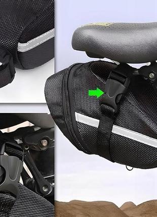 Підсідельна велосипедна сумка, велосумка 1l retoo s160 чорна7 фото