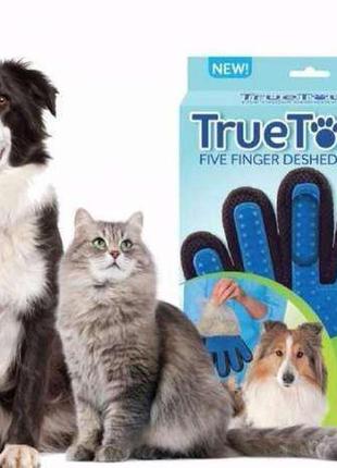 Массажная перчатка для собак true touch, перчатка для вычесывания кошек и собак и чистки животных  .3 фото