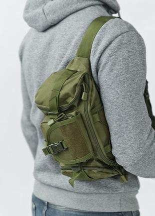 Сумка поясна тактична / чоловіча сумка на пояс / армейська сумка. колір: зелений1 фото