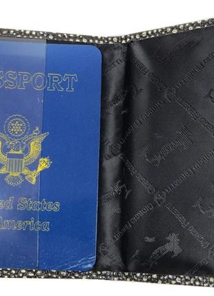 Шкіряна обкладинка на паспорт, загранпаспорт giorgio ferretti чорна з жовтим3 фото