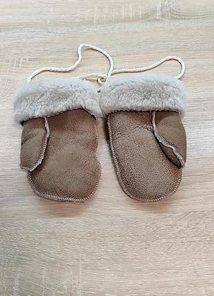 Перчатки очень теплые кожаные с меха3 фото