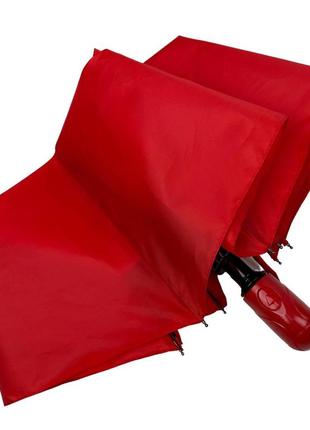 Женский однотонный зонт полуавтомат на 8 спиц от toprain, красный, 0102-74 фото
