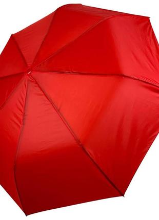 Женский однотонный зонт полуавтомат на 8 спиц от toprain, красный, 0102-7