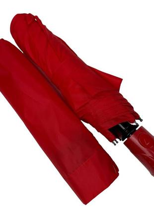 Женский однотонный зонт полуавтомат на 8 спиц от toprain, красный, 0102-72 фото