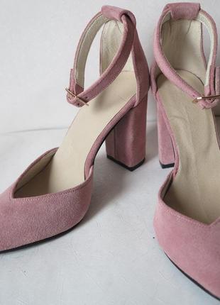 Mante! красиві жіночі замшеві колір пудра босоніжки, туфлі каблук 10 см весна літо осінь5 фото