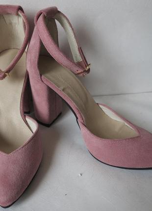 Mante! красивые женские замшевые цвет пудра босоножки туфли каблук 10 см весна лето осень6 фото