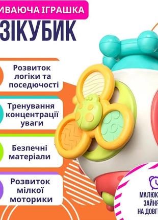 Бизикуб развивающая игрушка мелкую моторику рук, интерактивная игрушка дорожная головоломка18 м+ пластик3 фото