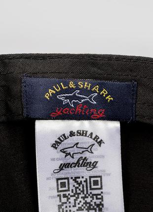 Кепка "paul & shark" чоловіча широка чорного кольору з вишивкою в центрі. короткий козирок3 фото