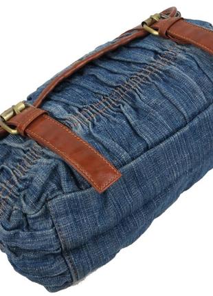 Женская джинсовая сумка через плечо fashion jeans bag синяя9 фото