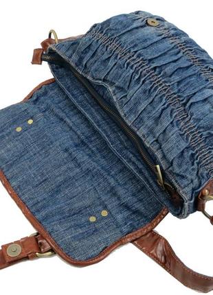 Женская джинсовая сумка через плечо fashion jeans bag синяя8 фото