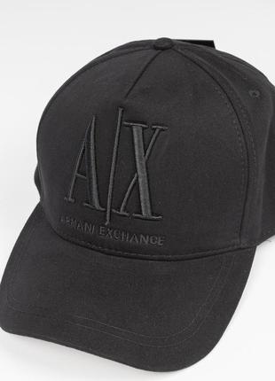 Кепка "armani exchance" черная мужская широкая. вышивка с эмблемой бренда " a/х "4 фото
