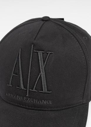 Кепка "armani exchance" черная мужская широкая. вышивка с эмблемой бренда " a/х "2 фото