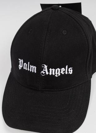 Кепка "palm angels" мужская широкая черная с черной вышивкой. бренд. высокое качество. тренд!6 фото