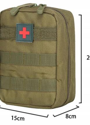 Тактична аптечка, армійська сумка для медикаментів хакі6 фото