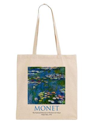 Екошопер bookopt вк4063 monet «водяні лілії» бежевий
