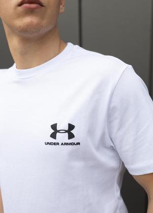 Футболка чоловіча under armour бавовняна біла, спортивна молодіжна футболка2 фото