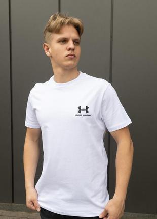 Футболка чоловіча under armour бавовняна біла, спортивна молодіжна футболка1 фото