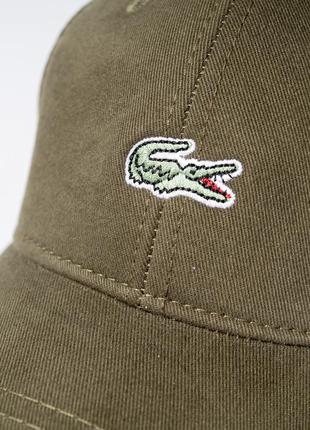 Кепка хаки мужская lacoste с крокодилом в центре (зеленого цвета). топ качество,100% коттон2 фото