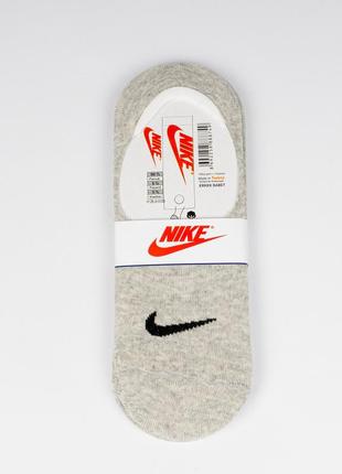 Сліди (підслідники) сірі чоловічі nike. низькі, короткі, з емблемою. one size (37-45). шкарпетки