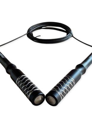 Скакалка скоростная металлическая для кроссфита фитнеса черный2 фото