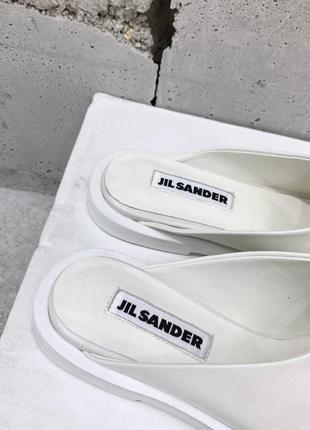 Мюли jil sander черные белые зеленые с золом3 фото