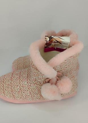 Капці-чобітки жіночі домашні homeboots меланж рожеві  38-39 (25 см)4 фото