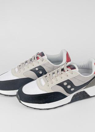 Кросівки спортивні saucony чоловічі / унісекс. білі з червоним, сірим, чорним. тканеві!4 фото