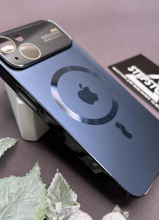 Чехол для iphone 14 glass nano case с magsafe стеклянный матовый закрытая камера с линзами