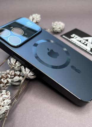 Чохол для iphone 13 pro glass nano case з magsafe скляний матовий закритий камера з лінзами4 фото