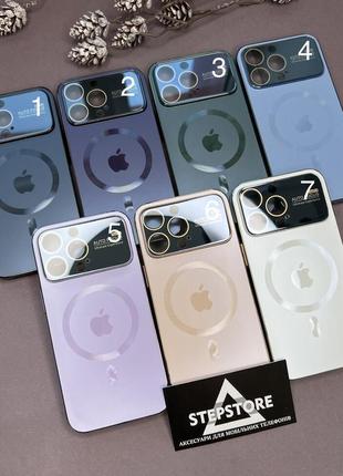 Чохол для iphone 13 pro glass nano case з magsafe скляний матовий закритий камера з лінзами2 фото