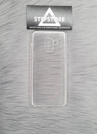Чехол силиконовый прозрачный для samsung a8 2018 a530 тонкий однотонный transparent clear