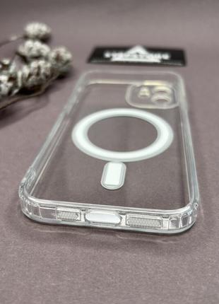 Чехол clear case с magsafe для iphone 12 прозрачный full camera противоударный пластиковый с магнитом2 фото